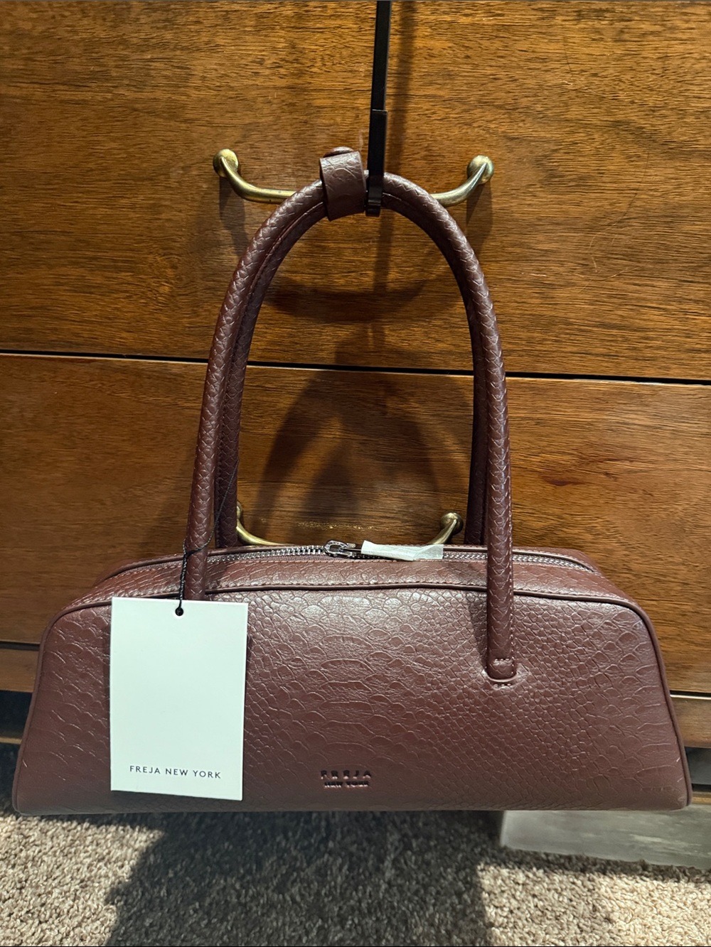 Freja New York Mercer Berry Croc Bag
